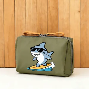 Tragbare niedliche Haifisch Kosmetiktasche mit Reißverschluss für tägliches Make-up Design.