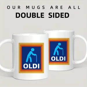 Drôle de tasse à café parodie vieil homme, tasses céramique double face, super cadeau.