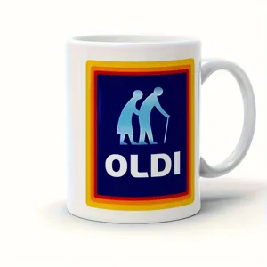 Tasse à café en céramique humoristique pour personnes âgées, mug blanc cadeau fête des pères.