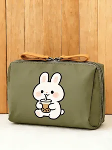 Niedliche Cartoon Kaninchen Kosmetiktasche, tragbare Reißverschluss Make-up Tasche.