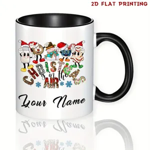 Tasse de Noël personnalisée avec de jolis personnages de dessin animé et tasse en céramique.