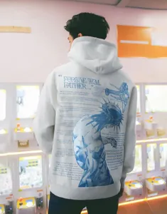 Men's Women's Fleece Hoodie Graphic Print Back Design Drawstring Kangaroo Pocket Top