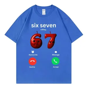 Funny 67 is calling meme t-shirt for men and women, casual pure cotton short sleeve top.