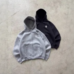 Women Men Casual Zip Up Hoodie Sweatpants Streetwear Embroidered Hip Hop Tracksuit Fashion Athletic Pants