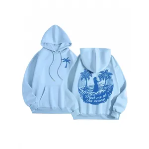 Women's Fleece Lined Hooded Sweatshirt Casual Long Sleeve Loose Pullover Hoodie With Pocket
