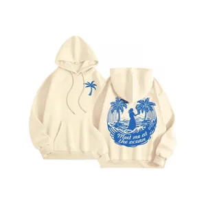 Casual fleece-lined hooded sweatshirt with graphic print, loose fit and ribbed cuffs.
