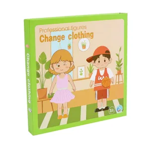 Kids magnetic dress up puzzle toy educational professional figures change clothing box