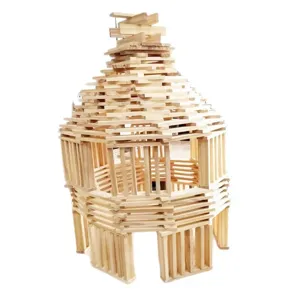 Wooden building blocks set for kids educational construction tower toy creative play