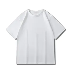 Men's Casual Pure Cotton Short Sleeve T-Shirt Loose Solid Color Basic Top