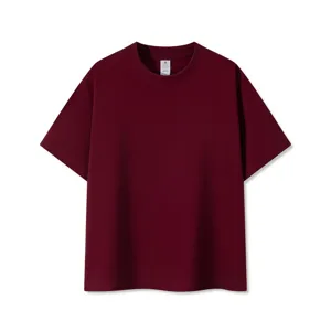 American style 210G cotton short sleeve t-shirt loose solid color basic tee main view