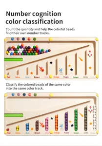 Tabellone labirinto di perline in legno giocattolo educativo smistamento colori numeri.