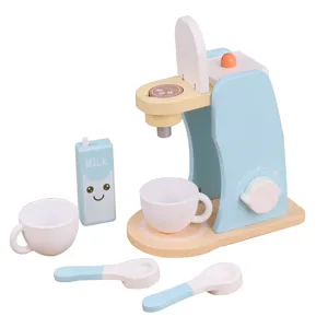 Ensemble de jouets machine à café en bois pour enfants cuisine jeu de rôle cadeau d'anniversaire