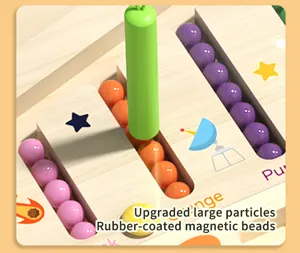 Gioco del labirinto di perle magnetiche in legno per bambini educazione precoce dettaglio