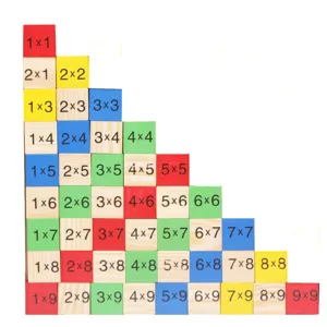 Blocchi in legno per tavola pitagorica giocattolo educativo colorato per matematica bambini