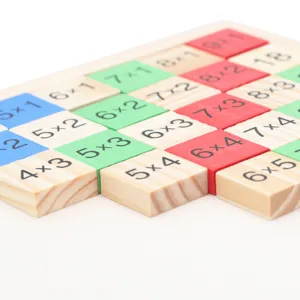 Blocchetti di tavola pitagorica in legno per bambini apprendimento matematica giocattolo