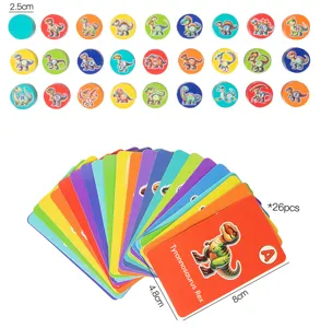 Kids alphabet matching toy dinosaur wooden blocks educational early learning puzzle set 26pcs