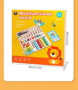 Gioco educativo multifunzionale in legno per bambini apprendimento numeri da 3 anni.