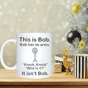 Modern Minimalist Ceramic Mug Creative Funny Stickman Pattern Printed Coffee Cup For Office Home Daily Unisex Gift
