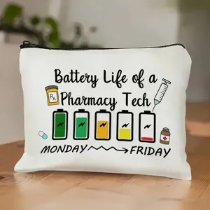 Borsa da Trucco da Donna in Poliestere Minimalista Urbano Pochette Portaoggetti con Lettera Stampata Piccola Borsa Quadrata con Cerniera Custodia Organizer da Viaggio Regalo