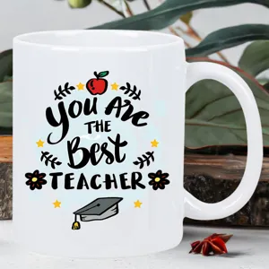 Moderne Beste Leraar Keramische Koffiekop Beenderporselein Nieuwigheid Letter Patroon Mug Opvoeder Dank U Cadeau Kantoor Drinkgerei
