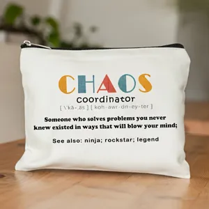 Urban Minimalist Polyester Printed Makeup Bag Horizontal Square Zipper Cosmetic Pouch For Travel Storage Women Gift