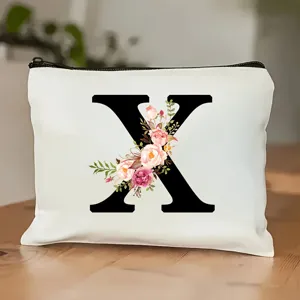 Blumen Buchstabe X Kosmetiktasche Reißverschluss Kulturbeutel Schüler Federmäppchen Etui