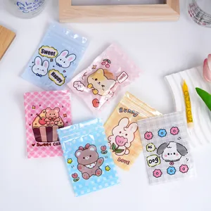 Borsa di Stoccaggio in Plastica Con Cerniera Cartone Animato Carino Custodia per Imballaggio Sigillabile Piccoli Snack