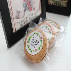 Pegatinas de embalaje redondas hechas a mano para regalos, perfectas para manualidades y repostería.
