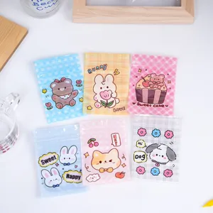 Buste con chiusura a zip con simpatici animali di cartoni, piccoli sacchetti per snack e dolci.