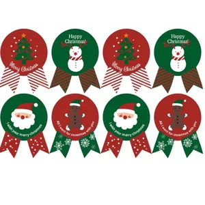 Natale Cartone Animato Babbo Natale Pupazzo di Neve Adesivi Sigillanti Festivo Festa Sacchetto di Biscotti Scatola di Torta Imballaggio Etichetta Decorativa PVC Autoadesivo Regalo Adesivi