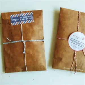 Enveloppe en papier kraft vintage style rétro courrier aérien sac en papier pour cartes postales