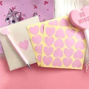 Set di adesivi carini a cuore rosa con busta per diario e quaderno decorazione fai.