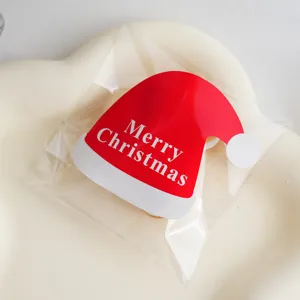 Autocollant de cachet de chapeau de Noel étanche sac de bonbons etiquette cadeau fete
