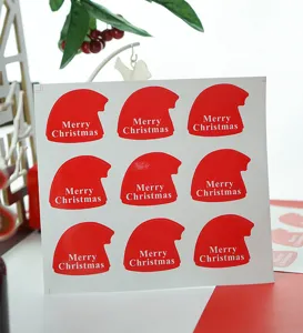 Autocollant de sceau de chapeau de Noël étanche joyeux Noël emballage cadeau étiquette