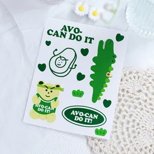 Cute Cartoon Avocado Bear Cherry Self-Adhesive Sticker Pack For Laptop Journal Scrapbook DIY Decorative Material Journaling Planner Stationery Stickers