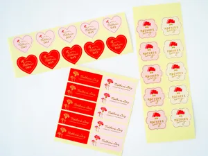 Autocollants Fête des Mères étiquettes de boîte cadeau autocollant œillet déco
