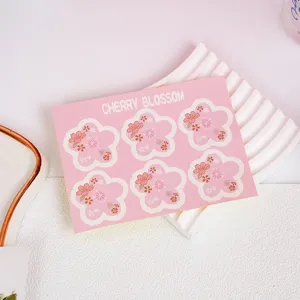 Pegatinas decorativas de sellado de flor de cerezo rosa 6pcs, lindo adhesivo de papel.