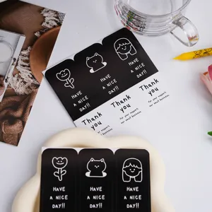 Autocollants de scellage mignons style INS pour emballage cadeau, étiquettes longues.