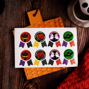 Halloween sticker sheet decorative labels pumpkin ghost bat funny stickers for gift bags baking packaging