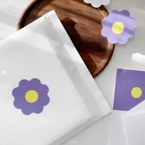 Conjunto de pegatinas de flores frescas y bolsas de embalaje para decoración de galletas DIY.