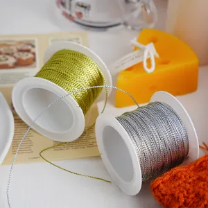 Polyester Metallic Glaze Thread Cords Shiny Gold Silver Tinsel Rope For DIY Handicraft Tag String Gift Packing Ribbon Craft Accessories