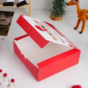 Kerstcadeau papieren doos rood wit opklapbare verpakking vakantie presentatie opbergdoos