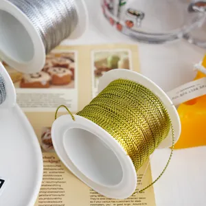 20M Metallic Cord Glitter Gold Silver Thread Spool DIY Craft Gift Box Packing Hang Tag String