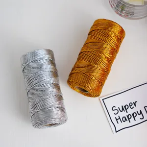 Metallic Hollow Packaging Cord For Craft Label Tags Braided Polyester Binding Rope Gift Wrapping Twine Home Decor