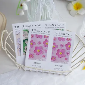 Adesivi di ringraziamento rettangolari floreali stile INS per decorazione confezioni.