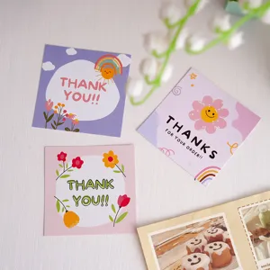 Mini tarjetas de agradecimiento para decoración floral, lindas tarjetas rosas 50pcs.
