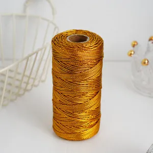 Metallic gold cord detail shot, perfect for craft DIY, gift wrapping and tag hanging.