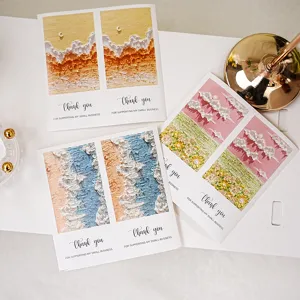 Adesivi di ringraziamento floreali rettangolari stile ins per decorazione confezione