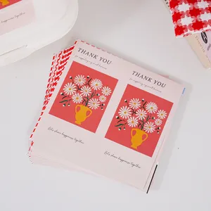 Adesivi di ringraziamento floreali stile ins rettangolari confezione regalo decorativi.