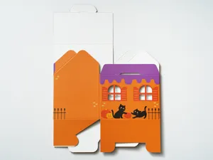 Halloween kleines Haus Süßigkeiten Schachtel Kekse Geschenkbox für Party Backen Papier.